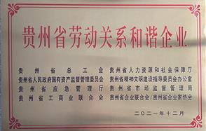 喜訊！川恒股份榮獲 “2021年度貴州省勞動(dòng)關(guān)系和諧企業(yè)” 稱號(hào)